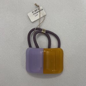 Vintage Colette Malouf Lavender & Peach Glass Hair Pony Holder Accessory
